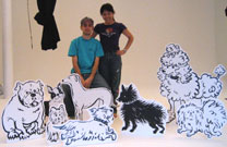 My former student and amazing assistant James Bragden and me with our dogs.